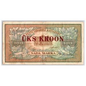 Estonia 100 marka - 1 kroon 1923 (1928)
