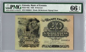 Estonia 20 krooni 1932 - PMG 66 EPQ