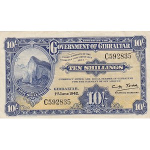 Gibraltar 10 shillings 1942