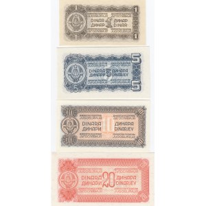 Yugoslavia 1, 5, 10, 20 dinars 1944