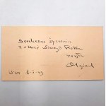 Karta Wizytowa - Olgierd Puciata - warszawski historyk sztuki 1949