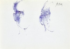 Roman BANASZEWSKI (1932-2021), Szkice twarzy mężczyzn