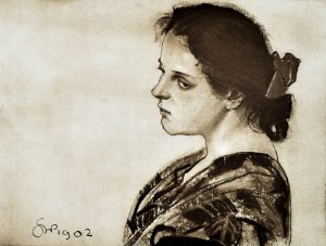Stanisław WYSPIAŃSKI (1869-1907), Portret M. Raczyńskiej, 1902