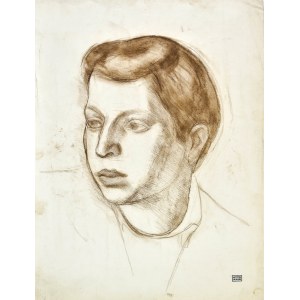 Otto AXER (1906-1983), Hlava mladého muže zobrazená zleva profiu