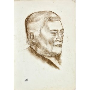 Otto AXER (1906-1983), Hlava muže zobrazená z pravého profilu