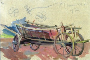 Stanisław Kamocki (1875 – 1944), Studium wozu, szkice polnego kwiatu, 7 IX 1897;