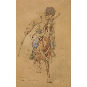 Tadeusz Rybkowski (1848-1926), Ucieczka – jeździec na koniu