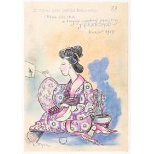 Karol Frycz (1877-1963), Irena Solska as a geisha in the Japanese drama Terakota, 1907