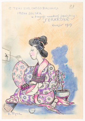 Karol Frycz (1877-1963), Irena Solska jako gejsza w dramacie japońskim “Terakota”, 1907