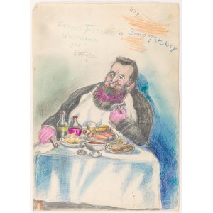 Karol Frycz (1877-1963), Franc Fiszer im Restaurant von Simon und Stecki in der Krakauer Przedmieście-Straße, 1928