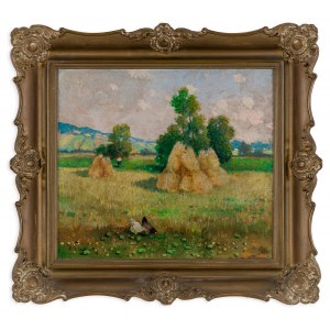 Edmund Cieczkiewicz (1872-1958), Landscape with sheaves, 1930s.