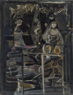 Alfred Aberdam (1894-1963), Kompozycja z postaciami, 1954