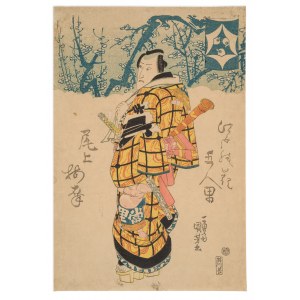 Utagawa Kuniyoshi (1798-1861), Wandernder Ronin in einer Winterlandschaft, um 1836