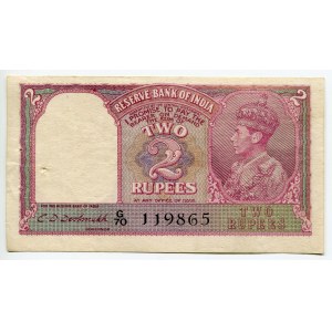 India 2 Rupees 1943 (ND)