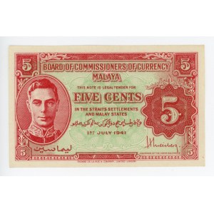Malaya 5 Cents 1941 (1945)