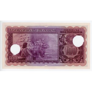 Portuguese India 100 Rupias 1945 Cancelled Note