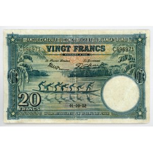 Belgian Congo 20 Francs 1952