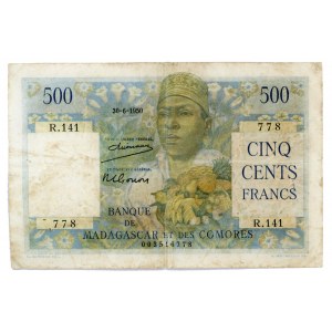 Comoros 500 Francs 1950