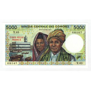 Comoros 5000 Francs 1984
