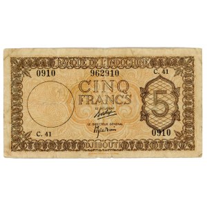 French Somaliland 5 Francs 1945
