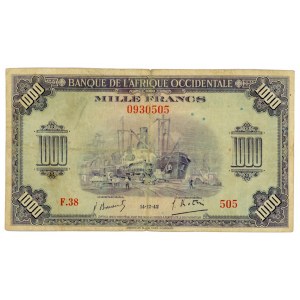 French West Africa 1000 Francs 1942