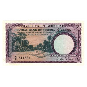 Nigeria 5 Shillings 1958