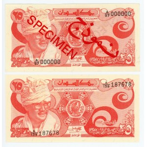 Sudan 2 x 25 Piastres 1983 Specimen And Command Notes