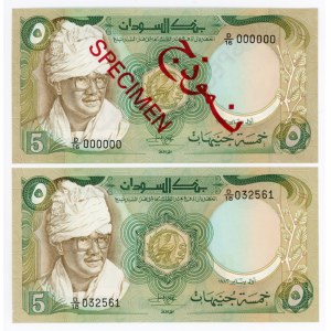 Sudan 2 x 5 Pounds 1983 Specimen And Command Notes