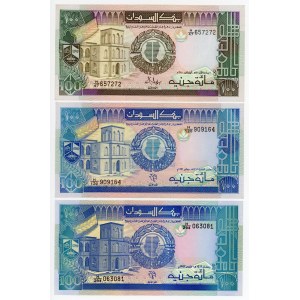 Sudan 3 x 100 Pounds 1988 - 1992