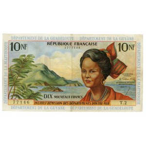 French Antilles 10 Nouveaux Francs 1963 (ND)