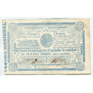 Paraguay 4 Pesos 1865