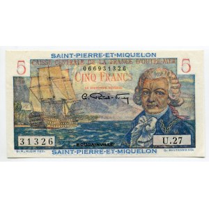 Saint Pierre & Miquelon 5 Francs 1950 - 1960 (ND)