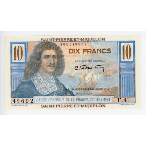 Saint Pierre & Miquelon 10 Francs 1950 - 1960 (ND)