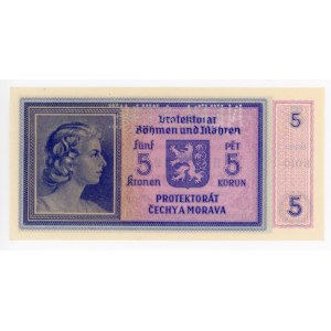 Bohemia & Moravia 5 Korun 1940 (ND) Neplatne