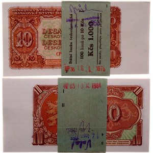 Czechoslovakia Original Bundle With 100 Banknotes 10 Korun 1953 Consecutive Numbers
