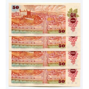 Czechoslovakia 4 x 50 Korun 1987 With Consecutive Numbers