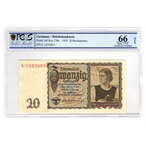 Germany - Third Reich 20 Reichsmark 1939 PCGS 66 OPQ