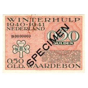 Germany - Third Reich Nederland Winterhelp 0,5 Gulden 1940 -1941 Pink Color Specimen
