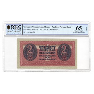 Germany - Third Reich Armed Forces 2 Reichsmark 1942 (ND) PCGS 65 OPQ