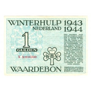 Germany - Third Reich Nederland Winterhelp 1 Gulden 1943 -1944 Blue Color