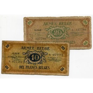 Belgium 1 & 20 Francs 1946