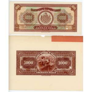 Bulgaria 1000 Leva 1922 Proof Front and Back