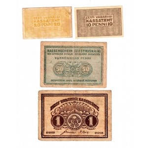 Estonia 10-20-50 Penni 1 Mark 1919