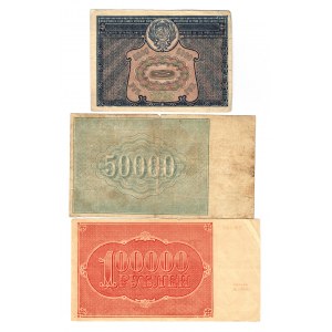 Russia - RSFSR 5000-50000-100000 Roubles 1921