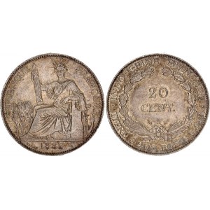 French Indochina 20 Centimes 1885 A