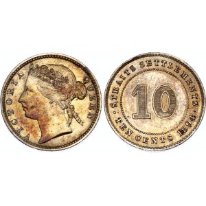 Straits Settlements 10 Cents 1894