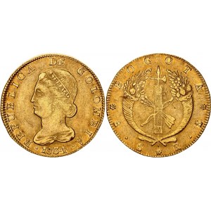 Colombia 8 Escudos 1834 RS