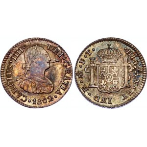 Mexico 1/2 Real 1802 FT Overstrike