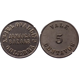 Panama Culebra 5 Centavos Token 1885 (ND) Rare