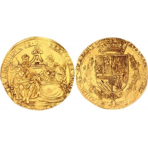 Belgium Gold Medal in Size of 2 Souverain d'or Albert and Isabella of Spain 1598 - 1621 (ND) R3